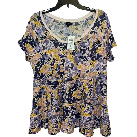 NEW Torrid Tiered Babydoll Top Summer Floral size 10 m/l and size l 12 available - Picture 3 of 6